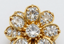 Золотая брошь с бриллиантами в виде цветка или экзотической птицы: как выбрать актуальный дизайн